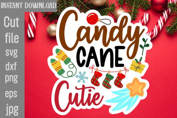 Candy Cane Cutie SVG Cut File: A Sweet Addition to Holiday Embroidery Projects