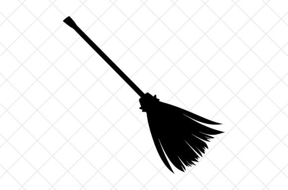 Halloween Broom Vector Illustration: A Timeless Silhouette for Seasonal Embroidery